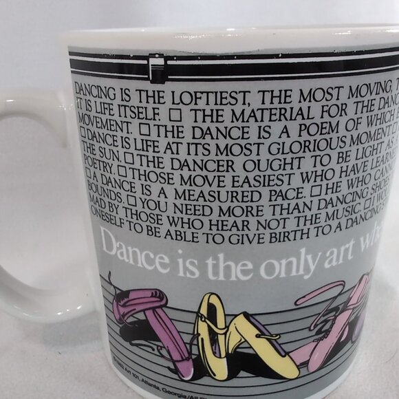 Toscany Japan 1982 Dance is the Only Art Mug Ballet Pointe Shoe Kenneth Grooms - Picture 3 of 12
